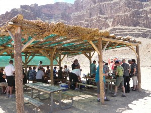 Having lunch in the Grand Canyon